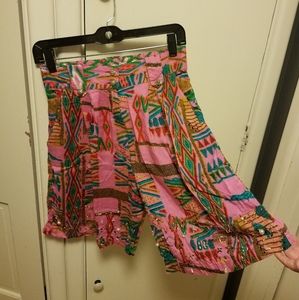 Vintage s/m elastic waiste embellished shorts